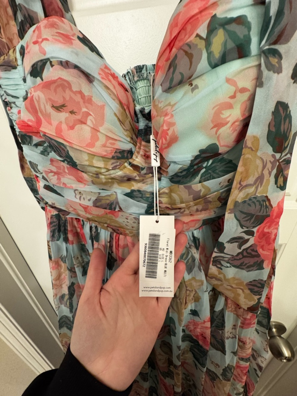 Petal & Pup NWT Floral Tie-Shoulder Maxi Dress - Picture 3 of 8